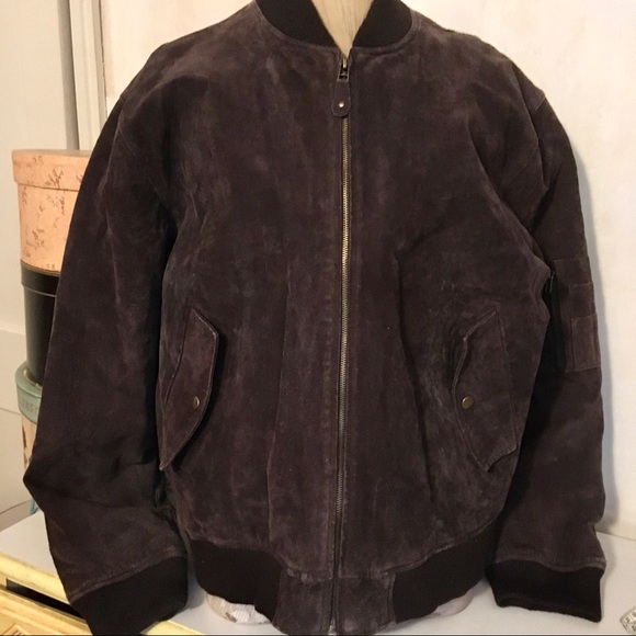 modern images Other - NEW LEATHER chocolate brown bomber jacket!